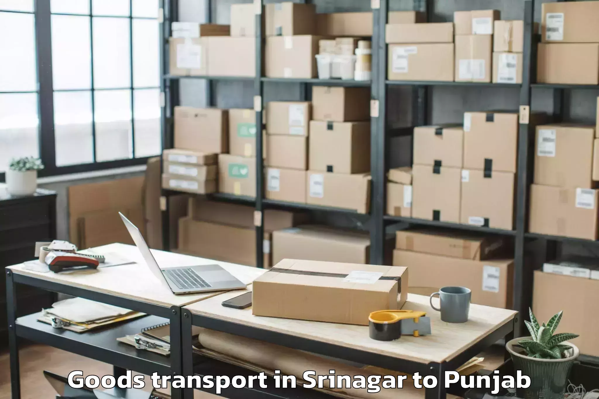 Book Your Srinagar to Chitkara University Punjab Pun Goods Transport Today